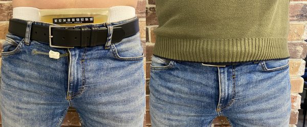 incognito belt discreetly placed on a waist male